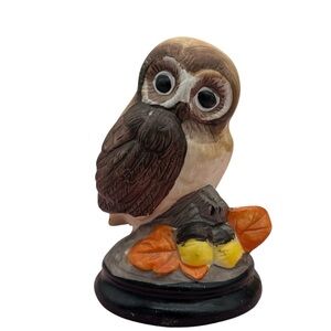 Vintage Andrea by Sadek Charming‎ Owl Bird Fall Figurine